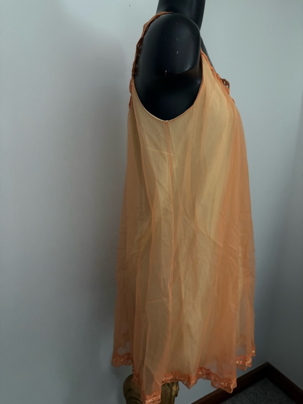 Vintage Vanity Fair 1960s Sheer Nylon Chiffon Babydoll Nighty Lingerie Lace - Picture 7 of 10